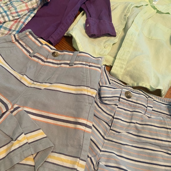 Button up shorts shorts stripe plaid - Picture 3 of 7